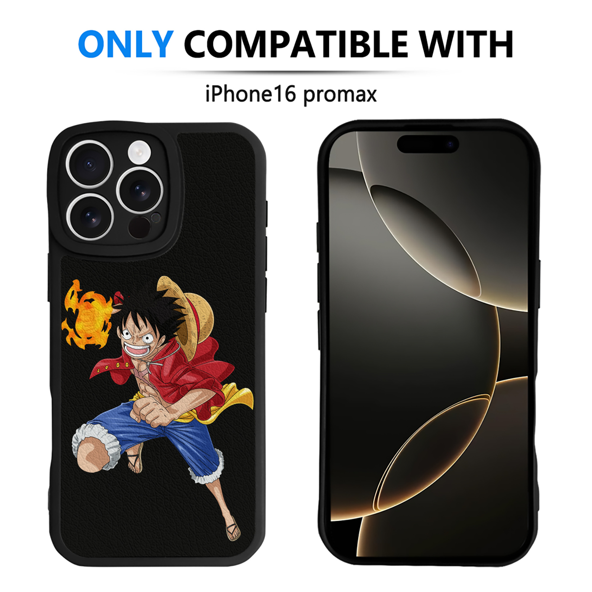 （画像用） ワンピース モンキー・D・ルフィ ONE PIECE Monkey D. Luffy 【iPhone 16シリーズ対応】シリコンスマホケース（レザー調） 材質：シリコン